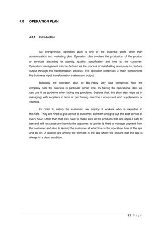 Spa Business Plan Example Rose