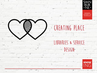Creating place
libraries & service
design
 