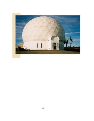 29
. Space Frames
A space frame refers to a spatial structure
whose members are connected rigidly to each
other so that they transfer moment and shear in
addition to axial forces. In comparison, space
trusses are pin-jointed and as a result, their
members are in tension or compression and do
not transfer moment or shear.
 