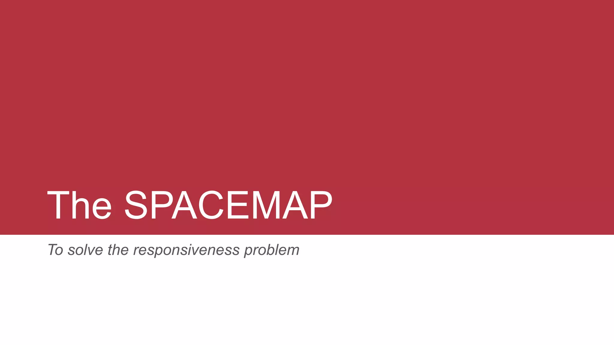 The SPACEMAP
To solve the responsiveness problem
 