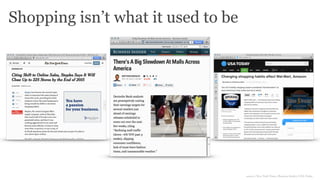 Shopping isn’t what it used to be
sources: New York Times, Business Insider, USA Today
 