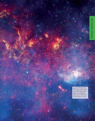 u SAGITTARIUS A*
This supermassive black
hole is the center of our
galaxy. Its eruptions in
the past have cleared the
surrounding area of gas.
THE
VIOLENT
UNIVERSE
 