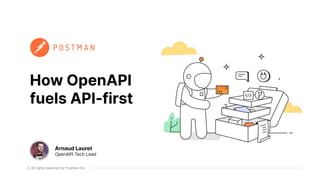 All rights reserved by Postman Inc
How OpenAPI
fuels API-first
Arnaud Lauret
OpenAPI Tech Lead
 