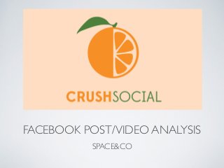 FACEBOOK POST/VIDEO ANALYSIS
SPACE&CO
 
