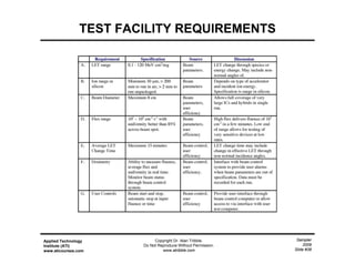 Sampler
2009
Slide #38
Applied Technology
Institute (ATI)
www.aticourses.com
Copyright Dr. Alan Tribble.
Do Not Reproduce Without Permission.
www.atribble.com
TEST FACILITY REQUIREMENTS
 