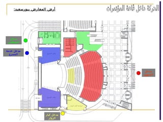 ‫أرض المعارض ببورسعيد:‬

‫مدخل‬
‫الموظفين‬
‫حماما ت‬

‫خشبة‬
‫المسرح‬

‫مدخل‬
‫الجمهور‬

‫جانب‬
‫المسرح‬

‫جانب‬
‫المسرح‬
‫استراحة‬
‫كبار الزوار‬
‫مدخل كبار‬
‫الزوار‬

‫مدخل خدمة‬
‫المسرح‬

 