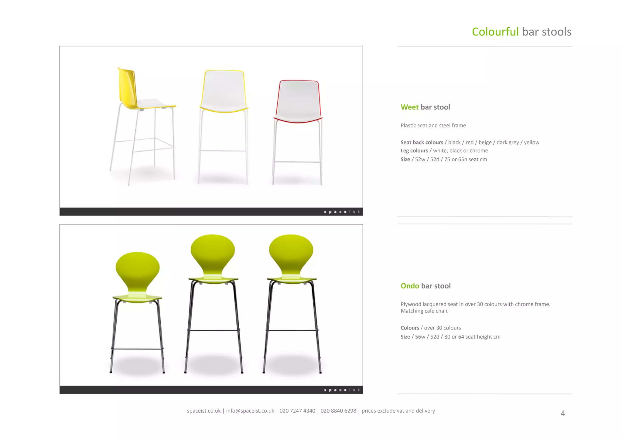 Spaceist colourful bar stool catalogue PDF Interior Decorating