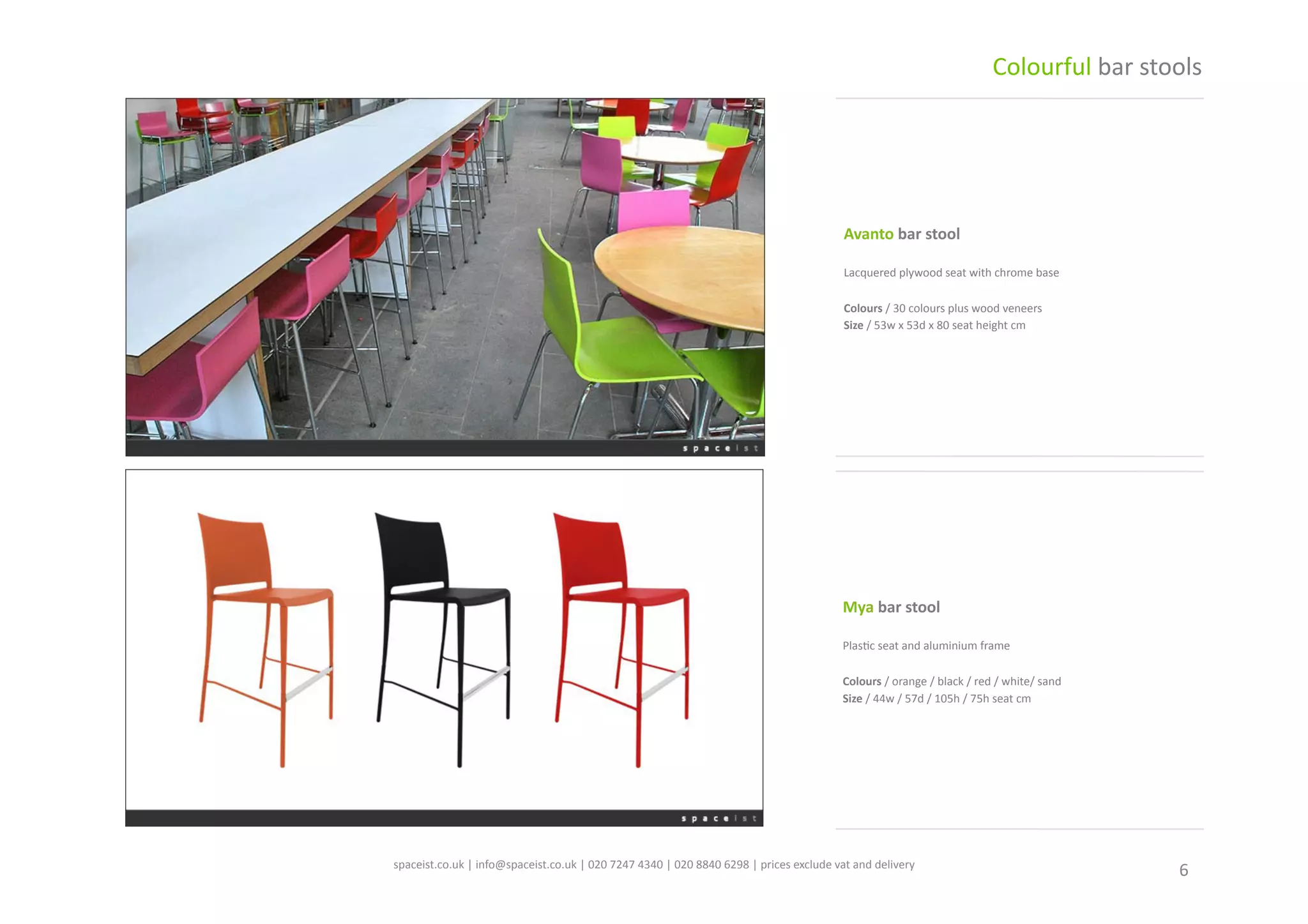 Spaceist colourful bar stool catalogue PDF Interior Decorating