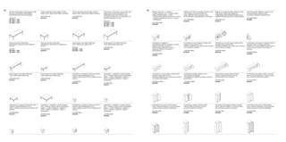 29
Mobile di servizio, 1 cassetto/
1 classif._Service unit, 1 drawer/1 filing
drawer_Beistellmöbel, 1 Lade /
1 Karteiauszug_Meuble de service, 1 tiroir/
1 classeur_Mueble de servicio, 1 cajón/
1 clasificador
L121 P60 H64,5
60-5Q26
Mobile porta PC con cassetti_Computer unit
with drawers_Computermöbel mit
Laden_Meuble porte-ordinateur avec
tiroirs_Mueble portaordenador con cajones
L121 P60 H64,5
60-5Q27
Étagère con ribalta scrittoio_Shelf unit with
drop-down writing flap_Möbel mit
aufklappbarer Schreibplatte_Étagère avec
abattant_Mueble secreter con tapa abatible
L200 P50 H114
60-4Q71
Carrello porta PC_Mobile computer unit_
Computermöbel_Meuble porte-
ordinateur_Mueble portaordenador
L42 P65 H105,5
60-4B52
Contenitore 2 cassetti, 2
classificatori_Cabinet 2 drawers, 2 filing
drawers_Schrank, 2 Laden 2
Karteiauszüge_Meuble 2 tiroirs, 2
classeurs_Armario 2 cajones, 2
clasificadores
L160 P50 H64,5
60-5Q31
Contenitore con ante legno_Cabinet with
wooden doors_Schrank mit
Holztüren_Meuble avec portes bois_Armario
con puertas de madera
L160 P50 H64,5
60-5Q30
Contenitore con ante legno_Cabinet with
wooden doors_Schrank mit
Holztüren_Meuble avec portes bois_Armario
con puertas de madera
L238 P50 H64,5
60-5Q34
Contenitore ante legno, 3 cassetti_Cabinet
wooden doors, 3 drawers_Schrank,
Holztüren / 3 Laden_Meuble portes bois, 3
tiroirs_Armario puertas de madera, 3
cajones
L238 P50 H64,5
60-5Q35
Contenitore con ante legno_Cabinet with
wooden doors_Schrank mit
Holztüren_Meuble avec portes bois_Armario
con puertas de madera
L100 P50 H148,5
60-5Q52
Contenitore portabiti_Cabinet coat
rack_Schrank mit Kleider-
schrankelement_Meuble penderie_Armario
guardarropa
L100 P50 H148,5
60-5Q53
Contenitore a giorno_Open-fronted
cabinet_Offener Schrank_Armoire
ouverte_Armario sin puertas
L81 P47 H162
55-6B12
Contenitore ante legno_Cabinet wooden
doors_Schrank Holztüren_Armoire portes
bois_Armario puertas de madera
L81 P47 H162
60-6Q14
Contenitore ante vetro_Cabinet glass
doors_Schrank Glastüren_Armoire portes
vitrées_Armario puertas acristaladas
L81 P47 H162
60-6Q19
Contenitore a giorno_Open-fronted
cabinet_Offener Schrank_Armoire
ouverte_Armario sin puertas
L81 P47 H222
55-6B22
Contenitore ante legno_Cabinet wooden
doors_Schrank Holztüren_Armoire portes
bois_Armario puertas de madera
L81 P47 H222
60-6Q24
Contenitore ante vetro_Cabinet glass
doors_Schrank Glastüren_Armoire portes
vitrées_Armario puertas acristaladas
L81 P47 H222
60-6Q29
28
Scrivania rettangolare_Rectangular desk_
Bureau rectangulaire_Rechteckiger
Schreibtisch_Escritorio rectangular
P100 H72
60-1Q30 L 300
60-1Q25 L 250
60-1Q20 L 200
Tavolo quadrato_Square table_Quadra-
tischerTisch_Table carrée_Mesa cuadrada
L100 P100 H72
60-1Q10
Tavolo quadrato_Square table_Quadra-
tischerTisch_Table carrée_Mesa cuadrada
L150 P150 H72
60-1Q15
Scrivania con fiancate in cuoio_Desk with
leather side panels_Schreibtisch mit
Seitenteilen aus Leder_Bureau avec
panneaux latéraux en cuir_Escritorio con
paneles laterales en cuero
P100 H72
60-1Q31 L 300
60-1Q26 L 250
60-1Q21 L 200
Tavolo di servizio_Side table_
Beistelltisch_Table de service_Mesa de
servcio
P50 H72
60-2Q30 L 300
60-2Q20 L 200
Tavolo di servizio_Side table_
Beistelltisch_Table de service_Mesa de
servcio
L100 P50 H72
60-2Q10
Tavolo basso_Low table_Niedriger
Tisch_Table basse_Mesa baja
P50 H45
60-3Q30 L 300
60-3Q20 L 200
Tavolo basso_Low table_Niedriger
Tisch_Table basse_Mesa baja
L100 P50 H45
60-3Q10
Tavolo basso_Low table_Niedriger
Tisch_Table basse_Mesa baja
L100 P100 H45
60-3Q11
Tavolo basso_Low table_Niedriger
Tisch_Table basse_Mesa baja
L150 P150 H45
60-3Q15
Cassettiera a 3 cassetti_Drawer box with 3
drawers_Schubladenkasten mit 3
Laden_Caisson avec 3 tiroirs_Cajonera de 3
cajones
L43 P60 H58
60-5Q16
Cassettiera, 1 cassetto/ 1 classif._Drawer
box, 1 drawer/1 filing drawer_Schubladen-
kasten, 1 Lade/1 Karteiausz._Caisson, 1
tiroir/ 1 classeur_Cajonera, 1 cajón/ 1
clasificador
L43 P60 H58
60-5Q17
Cassettiera a 3 cassetti_Drawer box with 3
drawers_Schubladenkasten mit 3
Laden_Caisson avec 3 tiroirs_Cajonera de 3
cajones
L43 P60 H64,5
60-5Q14
Cassettiera, 1 cassetto/ 1 classif._Drawer
box, 1 drawer/1 filing drawer_Schubladen-
kasten, 1 Lade/1 Karteiausz._Caisson, 1
tiroir/ 1 classeur_Cajonera, 1 cajón/ 1
clasificador
L43 P60 H64,5
60-5Q15
Cassettiera a 3 cassetti_Drawer box with 3
drawers_Schubladenkasten mit 3
Laden_Caisson avec 3 tiroirs_Cajonera de 3
cajones
L70 P60 H64,5
60-5Q21
Cassettiera, 1 cassetto/ 1 classif._Drawer
box, 1 drawer/1 filing drawer_Schubladen-
kasten, 1 Lade/1 Karteiausz._Caisson, 1
tiroir/ 1 classeur_Cajonera, 1 cajón/ 1
clasificador
L70 P60 H64,5
60-5Q22
 