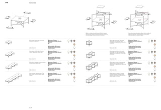 HUB Technical Data 
Modulo singolo / Single module / Poste simple 
Einzelelement / Módulo único 
Modulo singolo con overhead / Single module 
with overhead / Poste simple avec arche / 
Einzelelement mit oberhalbstruktur / Módulo único 
con overhead 
Modulo con overhead senza illuminazione / Module with overhead 
without lighting / Modul mit Aufbau ohne Beleuchtung / Module avec 
arche sans éclairage / Módulo con cubierta sin iluminación 
module with overhead with integrated lighting / Modul mit Aufbau und 
integrierter Beleuchtung / Module avec arche et éclairag intégré / 
Módulo con cubierta con iluminación integrada 
Melamminico / Melamine / 
Melaminharzbeschichtung / Mélaminé / 
Melamínico 
ISB ISB 
Struttura metallica / Metal structure 
Metallstruktur / Structure métallique 
estructura metálica 
Melamminico / Melamine / 
Melaminharzbeschichtung / Mélaminé / 
Melamínico 
Struttura metallica / Metal structure 
Metallstruktur / Structure métallique 
estructura metálica 
BN GS TO 
IB 
6W 
BN GS TO 
ISB ISB 
Struttura metallica / Metal structure 
Metallstruktur / Structure métallique 
estructura metálica 
Struttura metallica / Metal structure 
Metallstruktur / Structure métallique 
estructura metálica 
IB 
BN GS TO 
ISB ISB 
Struttura metallica / Metal structure 
Metallstruktur / Structure métallique 
estructura metálica 
Struttura metallica / Metal structure 
Metallstruktur / Structure métallique 
estructura metálica 
IB 
BN GS TO 
ISB ISB 
Struttura metallica / Metal structure 
Metallstruktur / Structure métallique 
estructura metálica 
Struttura metallica / Metal structure 
Metallstruktur / Structure métallique 
estructura metálica 
Modulo doppio / Double module / Poste deux 
modules / Doppelelement / Módulo dople 
Modulo doppio con overhead / Double module 
with overhead / Poste deux modules avec arche / 
Doppelmodul mit oberhalbstruktur / Módulo dople 
con overhead 
Melamminico / Melamine / 
Melaminharzbeschichtung / Mélaminé / 
Melamínico 
Melamminico / Melamine / 
Melaminharzbeschichtung / Mélaminé / 
Melamínico 
Modulo triplo / Triple module / Poste trois modules 
Dreifaches Element / Módulo triple 
Modulo triplo con overhead / Triple module with 
overhead / Poste trois modules avec arche / 
Dreifachmodul mit oberhalbstruktur / Módulo triple 
con overhead 
Melamminico / Melamine / 
Melaminharzbeschichtung / Mélaminé / 
Melamínico 
Melamminico / Melamine / 
Melaminharzbeschichtung / Mélaminé / 
Melamínico 
Modulo quadruplo / Quadruple module / Poste 
quatre modules / Vierfaches Element / Módulo 
cuádruple 
Modulo quadruplo con overhead / Quadruple 
module with overhead / Poste quatre modules 
avec arche / Vierfachmodul mit oberhalbstruktur / 
Módulo cuádruple con overhead 
Melamminico / Melamine / 
Melaminharzbeschichtung / Mélaminé / 
Melamínico 
Melamminico / Melamine / 
Melaminharzbeschichtung / Mélaminé / 
Melamínico 
W160 x D160 x H75 W160 x D160 x H160 
W320 x D160 x H75 W320 x D160 x H160 
W480 x D160 x H75 W480 x D160 x H160 
IB 
W640 x D160 x H75 W640 x D160 x H160 
BN GS TO 
IB 
6W 
6W 
BN GS TO 
IB 
6W 
6W 
BN GS TO 
IB 
6W 
6W 
BN GS TO 
IB 
6W 
p | 30 
 