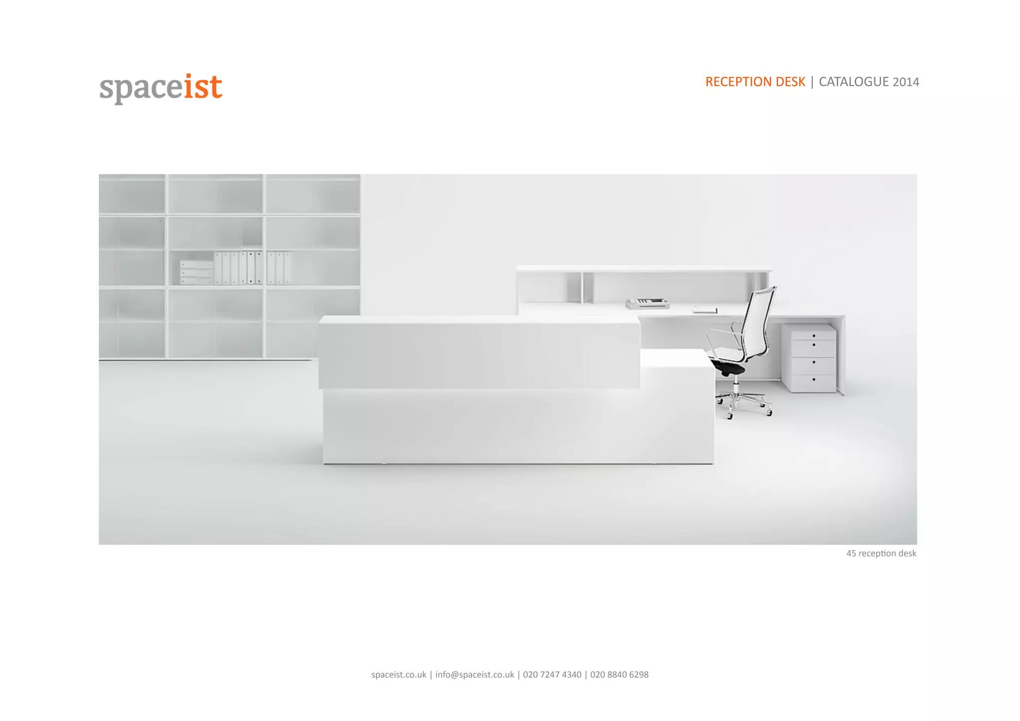 Spaceist white reception desk catalogue PDF