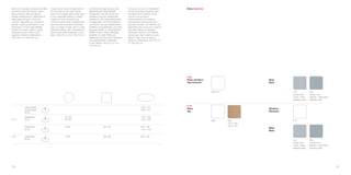 197
Base
Base
LU2
acciaio inox
lucido / shiny
stainless steel
S03
acciaio inox
satinato / satin-finish
stainless steel
Base
Base
LU2
acciaio inox
lucido / shiny
stainless steel
S03
acciaio inox
satinato / satin-finish
stainless steel
Duna materials
196
h 74
Ø 134
Ø 160
Ø 80
Ø 80
80 x 80
80 x 80
90 x 108
135 x 100
90 x 108
300 x 131
250 x 121
100 x 182
100 x 160
base doppia
double base
Ø 59
base/base
Ø 59
base/base
Ø 48
base/base
Ø 48
h 50
Nati come naturale complemento delle
omonime poltroncine Arper, i tavoli
Duna possono dare vita alle più
diverse ambientazioni e abbinamenti,
negli spazi domestici come nel
contract. Disponibili con struttura in
acciaio e piani laccati bianchi in più
dimensioni, nonché nella raffinata
variante con piano ovale in rovere
sbiancato sul top, bianco sulla
superficie inferiore, di dimensioni
182x100 cm e 160x100 cm.
Created as a natural complement to
the armchairs of the same name,
Arper’s Duna tables add a lively touch
to any imaginable setting or design
scheme for both domestic and
contract environments. Available with
steel structure and white lacquered
tops in a range of sizes, and in a fine,
distinctive version with oval bleached
oak top with white underside, in two
sizes: 182x100 cm and 160x100 cm.
Als natürliche Ergänzung zu den
gleichnamigen Arper-Sesseln
entstanden, sind die Tische der
Kollektion Duna ein belebendes
Element für die unterschiedlichsten
Umgebungen und Kombinationen,
vom Wohn- bis zum Objektbereich.
Erhältlich mit Stahlstruktur und weiß
lackierten Platten in verschiedenen
Maßen sowie in einer raffinierten
Variante mit ovaler Platte aus
gebleichter Eiche auf der Oberseite
und weiß lackierter Unterseite
in den Maßen 182x100 cm und
160x100 cm.
Conçues comme un complément
naturel des petites fauteuils Arper,
les tables de la collection Duna
donnent vie aux divers
environnements, les espaces
domestiques ainsi que pour les
espaces contract. La collection est
disponible avec structure en acier et
des plans laqués en plusieurs
dimensions ainsi qu’ une raffinée
version avec plan ovale en rouvre
blanchi, blanc pour la surface
intérieure, dimensions 182x100 cm
et 160x100 cm.
h 50
Piano-struttura
Top-structure
M02-V12
h 74
Piano
Top
M02 M20
100 X 182
100 X 160
Struttura
Structure
V12
SUPPLIED BY 
spaceist.co.uk
 
