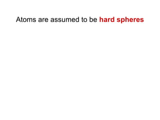 Atoms are assumed to be  hard spheres 