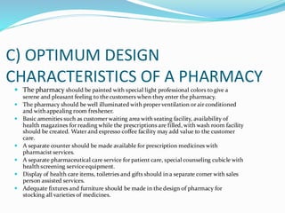 SPACE LAYOUT AND DESIGN: community pharmacy notes | PDF