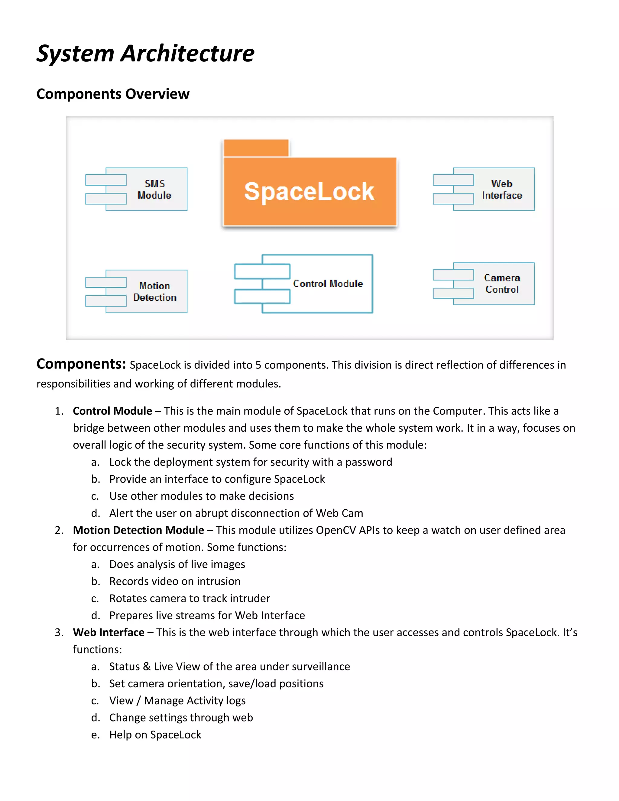 Project SpaceLock - Architecture & Design