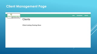 Client Management Page

 