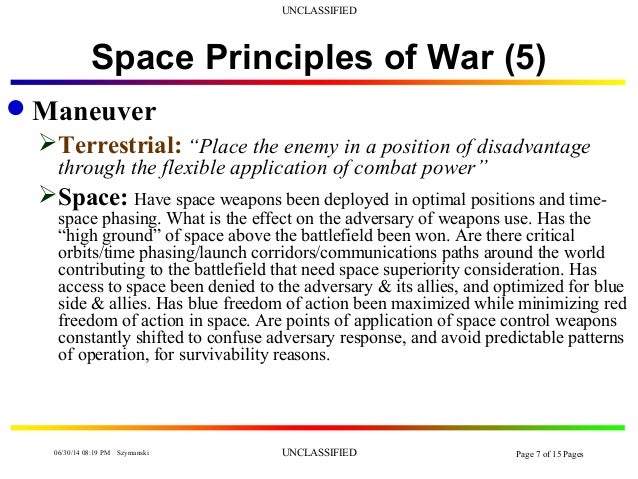 space warfare strategy principles and policy