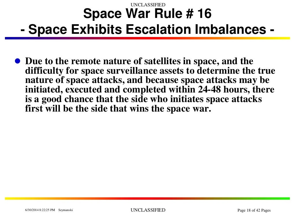 rules on space warfare