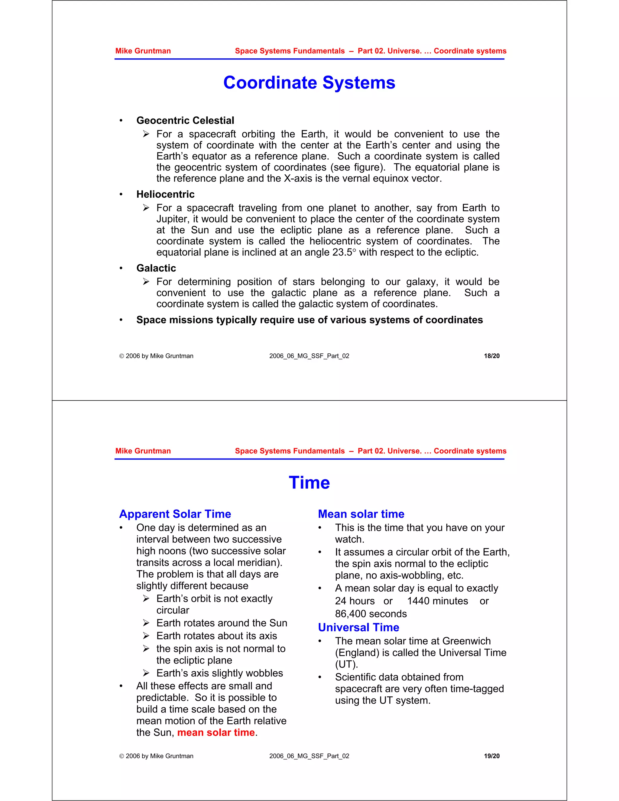 Space Systems Fundamentals