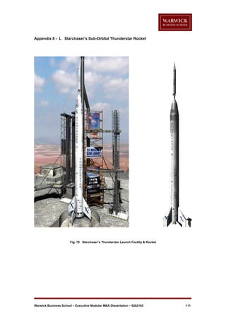 Appendix 8 - L Starchaser’s Sub-Orbital Thunderstar Rocket

Fig. 75 Starchaser’s Thunderstar Launch Facility & Rocket

Warwick Business School – Executive Modular MBA Dissertation – 0262185

111

 