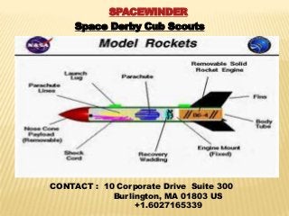 SPACEWINDER

Space Derby Cub Scouts

CONTACT : 10 Corporate Drive Suite 300
Burlington, MA 01803 US
+1.6027165339

 