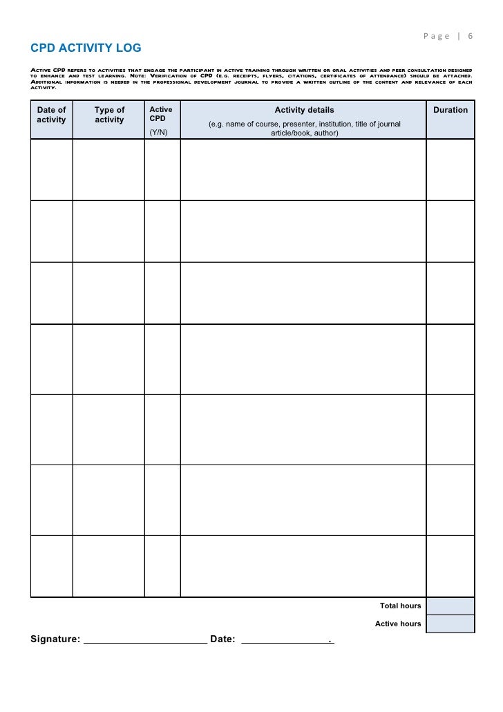spa cpd journal template 2011 reflective journal templates