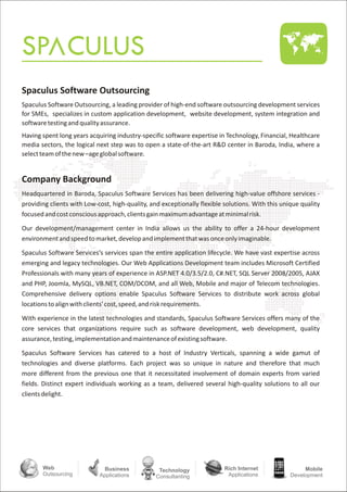 Spaculus Software Services profile | PDF