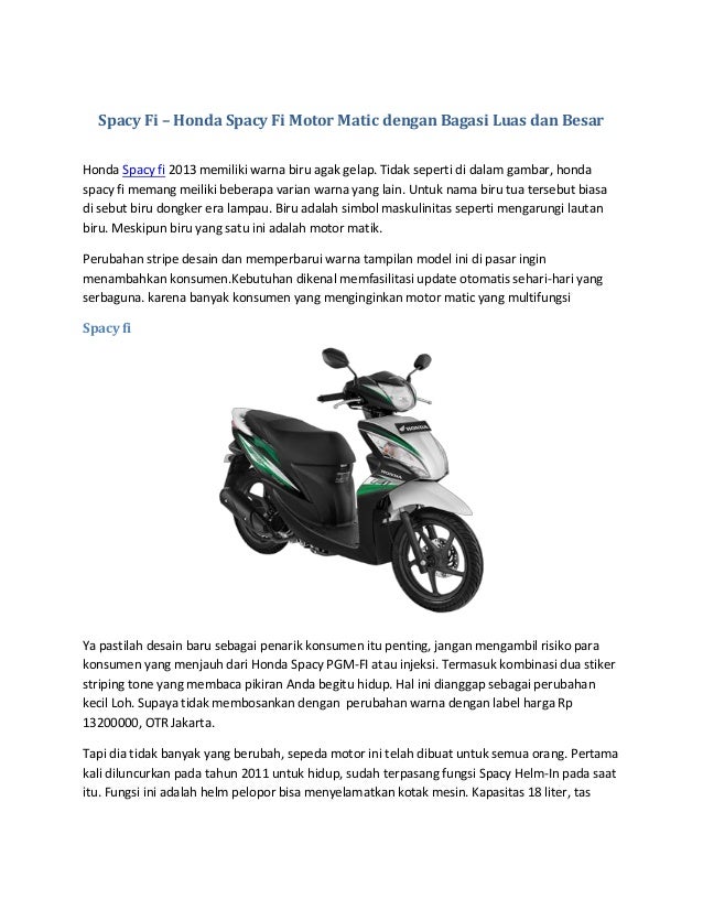 Spacy Fi Honda Spacy Fi Motor Matic Cantik Dan Elegan
