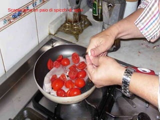 Scamiciamo un paio di spicchi di aglio 