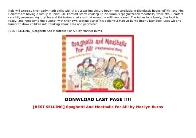 [BEST SELLING] Spaghetti And Meatballs For All! by Marilyn Burns