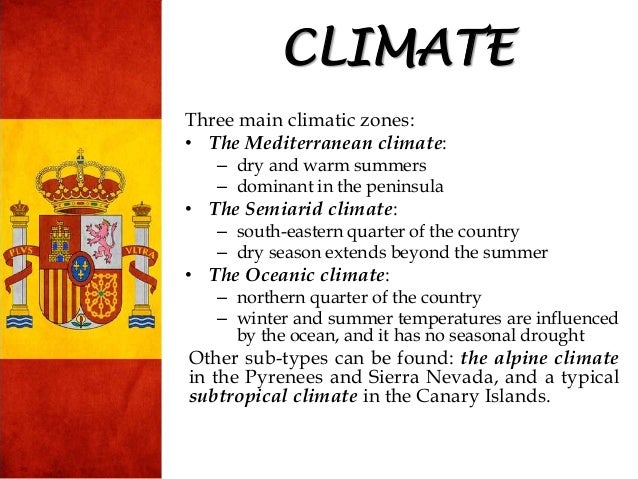 Resultado de imagen de types of climate in spain