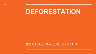 DEFORESTATION
IES CAVALERI – SEVILLE - SPAIN
 