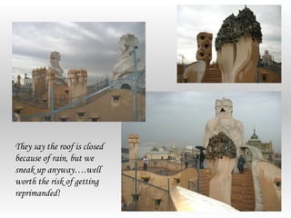 They say the roof is closed
because of rain, but we
sneak up anyway….well
worth the risk of getting
reprimanded!
 