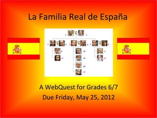 La Familia Real de España




  A WebQuest for Grades 6/7
   Due Friday, May 25, 2012
 