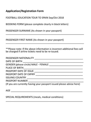 Sports and Tours Spain Football tour 2018 | PDF