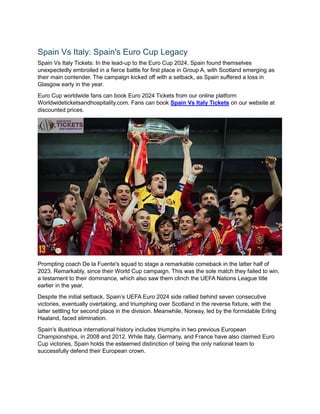 Spain Vs Italy-Spain's Euro Cup Legacy.docx
