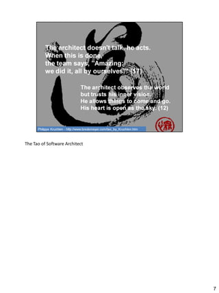 The Tao of Software Architect




                                7
 