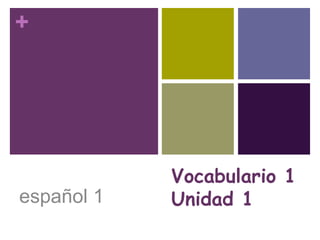 +




            Vocabulario 1
español 1   Unidad 1
 