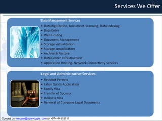 Services We Offer Contact us-  [email_address]  or +974-44518611 