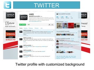 TWITTER




Twitter profile with customized background
 