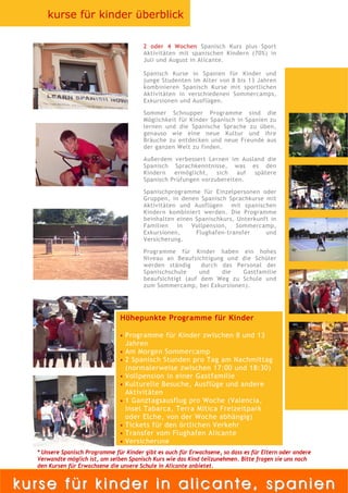 Kindercamps in Spanien 2009