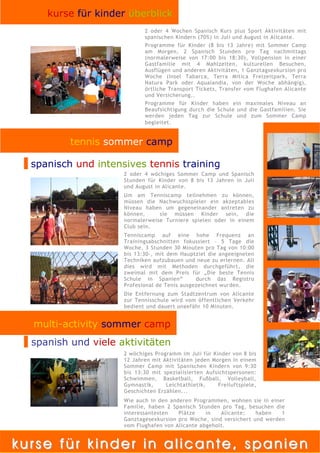 Kindercamps in Spanien 2009