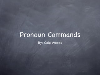 Pronoun Commands
    By: Cole Woods
 