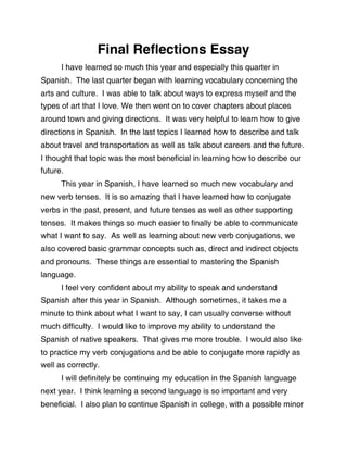 5 paragraph essay in spanish