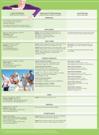 ca n a d a
Special Meetings
(Juntas Especiales)
Special Meetings
(Juntas Especiales)
Opportunity & Product Meetings
(Juntas de Oportunidad y Producto)
Opportunity & Product Meetings
(Juntas de Oportunidad y Producto)
Contact Information
Informacion del Contacto
Contact Information
Informacion del Contacto
Contact Information
Informacion del Contacto
Product Centers & Meeting Locations
(unless otherwise specified)
Special Meetings
(Juntas Especiales)
Special Meetings
(Juntas Especiales)
Opportunity & Product Meetings
(Juntas de Oportunidad y Producto)
Opportunity & Product Meetings
(Juntas de Oportunidad y Producto)
To order product in this area, log-on to www.foreverliving.com or call us at 1-888-440-ALOE(2563).
Para ordenar produto en esta área, conéctese a www.foreverliving.com o llámenos al 1-888-440-ALOE(2563).
To order product in this area, log-on to www.foreverliving.com or call us at 1-888-440-ALOE(2563).
Para ordenar produto en esta área, conéctese a www.foreverliving.com o llámenos al 1-888-440-ALOE(2563).
To order product in this area, log-on to www.foreverliving.com or call us at 1-888-440-ALOE(2563).
Para ordenar produto en esta área, conéctese a www.foreverliving.com o llámenos al 1-888-440-ALOE(2563). ***
Hector Garza - RSD 617
McAllen*, Texas
Cell: (956) 343-7037
e-mail: teamflphgarza@yahoo.com
website: thegarzateam.com
Jose & Maria Lopez - ASMs 578
718 Thompson Ln. Suite 108-130
Nashville*, TN 37204
Tel: (615) 523-9595 Office; (615) 504-7497 Maria Cell
(615) 707-1626 Jose Cell
e-mail: cortesFLP@yahoo.com
website: www.GOsabila.com
Training Center: 201 Thompson Ln, Suite 201
(Atrás del Action Nissan) Nashville, TN 37211
Robin & Aracely Carrillo - RSD 616
Houston*, Texas
Tel y Fax: (713) 936-3757
Aracely cell (832) 748-2454
email: miraalexito@yahoo.com
Maurice & Lillie Romero - ASM 562
Odessa*, Texas
Lillie Tel: (575)512-8030
Maurice Tel: (575)512-9030
e-mail: romerolillie@rocketmail.com
website: aloe1forever.myflpbiz.com
Carmen & Ricardo Novoa - RSD 615
Dallas/Ft. Worth*, Texas
Tel: Carmen (972) 489-3946
Ricardo (972) 672-7158
Fax: (972) 767-0776
e-mail: Online@Forever-Income.com
Alma Cardona - RSD 568
Austin*, Texas 78626
Tel: (512)796-0134
e-mail: foreverlivingaustin@yahoo.com
Product Center Location
Margaret Silva - ASM 556
PO Box 850, Apia, Samoa
Tel: (011) 685-20798 Fax: (011) 685-25428
e-mail: villavailima@gmail.com
Español: 200 E. Exp. 83, Suite N Pharr, TX
- Cada lunes, 10 a.m.
- Cada lunes, 7:30 p.m. Oportunidad
English: 200 E. Exp. 83, Suite N Pharr, TX
- Every Monday, 6 p.m. Product training / Opportunity
midland/odessa, TX:
Español: 1st & 2nd Sun, 5:30 pm monthly- Producto
English y Español: 3rd Sun, 5:30 pm - Sonya class/
Opportunity
Perryton, TX:
English y Español: Contact Tamarachena Pshigoda
(806) 202-1347 tamarachena@gmail.com.
Albuquerque, nM:
English y Español: - I-40 & 4th Quality Inn (2nd floor)
Every Sat, 6pm - Sonya Class
1st Sat. Excelling Business
Español (Oportunidad):
Cada Miercoles, 10 a.m. a 12 p.m.
“Como Presentar la Oportunidad FLP”
Hotel Holiday Inn Express, 6687 Southwest Freeway
Houston, TX 77074
Español (Reunion de Oportunidad):
-Cada lunes, 6 – 7:30 p.m.
8128 N I-35, Austin, TX 78753
-2o
domingo de cada mes, 5 p.m. - 6:30 p.m.
Inn at Lampasas Hotel, 1200 Central Tx Expressway
Lampasas, Tx 76550
Español (Entrenamiento):
Cada Lunes 3:30pm - 5:00pm
8128 N I-35, Austin , TX 78753
Español: Cada miercoles y viernes
5 p.m. Entrenamiento de Negocio y Mercadeo
English: 1st and 3rd Friday
6 p.m. Product and Business Opportunities
Español:
- Lunes, 11 a.m. Country Inn
2200 Mercado Drive, Fort Worth, TX 76106
- Martes, 7 p.m. Comfort Suites
2301 E. Pres George Bush Hwy, Plano, TX 75074
English: Comfort Suites
411 W Road to Six Flags, Arlington TX 76011
Please contact us or visit FLPDFW.info
Gerentes: 6:30 - 8 p.m
La Madeleine – Meeting Room
4401 North I-35, #2005, Round Rock , TX 78664
Otras areas varian las fechas y lugares.
Llamar para mas informacion al 512-796-0134.
Español: Cada primer viernes del mes 4 p.m.
Reunion de Gerentes
English: Every 1st Friday of the month 4 p.m.
Managers Meeting
Memphis and Knoxville areas contact office for meeting
times and locations
- Every 3rd Friday, Manager meeting
- Every 3rd Saturday, Leadership Business training
(4 CC Distributors)
- Every 2nd Monday, Sales Blitz
- 60-Day Challenge, Final weigh-in. Nov 19, 7:30 p.m.
(Keep Strong!)
- December 15, End of the Year Party, $15.00 Tickets
- Last Business Day, Month Recap, 10 a.m. - 3 p.m.
Roswell, nM:
Español: Every Sun, 1:30 pm
English y Español: 2nd Sun, 1:30 pm
4501 N. Main, Roswell
Tucumcari, nM:
English y Español: Last Sat monthly 11 am -
Sonya Class/Business
Pow Wow Inn, 801 W. Tucumcari Blvd.,Tucumcari, N.M.
Leadership Prep. Meeting For Supervisor and Above--
1 Hr Before All Meetings.
Reunión de Gerentes:
Southfork Hotel, 1600 N Central Expwy, Plano TX
75074
Online Trainings / Webinars - English and Spanish
To find DFW schedule, go to FLPDFW.info
Sergiu & Tatyana Fluieraru - RSDs 580
Bellevue*, Washington 98005
Phone: (916) 300-1523 or (916) 505-9648
Email: sfluieraru@gmail.com
English Product/Business: (No meetings on holidays.)
Every 1st Monday of the month, 7 - 9 p.m.
Hampton Inn & Suites Federal Way
31720 Gateway Center Blvd S., Federal Way, WA 98003
Tel: (916) 300-1523 / (916) 505-9648
Location: 1355 Wilson Ave. Unit - 1
English: Wednesday 6:30 p.m. Business Training
7:30 pm Business Briefing
Location: 716 Gordon Baker Rd. Unit - 100
English: Thursday 7 p.m. Business Training
8 p.m. Business Briefing
Français (opportunity): Merc, 7:30 - 9pm
Willie Hsu – RSD 060
Toronto, Ontario Canada
Cell: (416) 838-8010
email: info@flptoronto.com
Product Center Location
Amy Chen - Office Manager
328 Consumers Road, North York, Ontario M2J 1P8, Canada
Tel: (416) 491-7776 Fax: (416) 491-4600
Toll free: (877) 669-9651
e-mail: flptoronto@foreverliving.com
M, W, F, 10 a.m. - 5 p.m.; T & Th 10 a.m. - 7 p.m.
Sat, Noon - 4:00 pm
Lothar Klimpel - ASM 493
Ottawa*, Ontario Canada
Tel: (613) 727-5484 Cell: (613)851-0886
Fax: (613) 727-5612
e-mail: lwklimpel@aloeforever.com
Claude & Raymonde Ricard - RSD 057
Val-D’Or*, Quebec, Canada
Tel: (819) 824-2863 Fax: (819) 824-2864
e-mail: c.ricard@lasourcedeau.com
Anthony & Evelyn Faustino - RSDs 579
Calgary*, AB Canada
Phone: (403) 891-1457
Email: ianlec2001@yahoo.com
English Business Opportunity Meetings:
-Every 3rd Sat of the month, 1 - 5 p.m.
Delta South Calgary, 135 Southland Dr S.E., Alberta, CA T2J 5X5
-Every 3rd Thurs of the month (until September only) 7 - 9 p.m.
The Genesis Centre of Community Wellness
7556 Falconridge Blvd NE, Calgary, AB T3J 0C9
Angelika Szidiropulosz - ASM 571
Montreal*, Quebec Canada
Tel. (514) 224-3133
email: foreverliving_montreal@yahoo.com
www.foreverwizard.com
Gerhard & Anna Enns - ASM 573
Steinbach*, MB Canada
Tel: (204) 326-7650
e-mail: info@myAloeVera.ca
English: Every second Friday of the month
Product/Business meeting 6:30 - 8:30 p.m.
Bronx Park Community 720 Henderson Highway
Winnipeg,MB R2K 0Z5 Tel: (204) 667-5731
English: Every last Monday of the month
Product/Buisness meeting 7:00 - 9:00 p.m.
Days Inn, 75 PTH 12 North, Steinbach,MB R5G 1T3
Tel.(204) 320-9200
English/Français: Opportunity, Product & Webinars
- Every 2nd Tuesday, 7449A Rue St-Hubert Montreal H2R 2N5
- All other Tuesdays, Webinars (Internet, on-line business and
product presentation)
Please check our full schedule at www.foreverwizard.com. In our
calendar you can find the links to register for our Webinars.
English: Every last Wednesday of the month
Product/Business meeting 7:00-9:00 p.m.
PCU CENTER,235 Royal Road South
Portage La Prairie, MB R1N 1T8 Tel.(204) 857-7772
German: Every last Tuesday of the month
Product/Business meeting 7:00 - 9:00 p.m.
Reinfeld Community Center, 16 Poplar Street
Reinfeld,MB R6W 1L3 Tel.(204) 325 - 0610
Opportunity Meetings, every 2nd Wednesday of the month
(except December), 7:30 – 9 p.m.
Travelodge Hotel Ottawa West, 1376 Carling Ave.,
Ottawa, Ontario, K1Z 7L5
Jack Kotanko - RSD 068
Forever Business Center
#315 - 4538 Kingsway
Burnaby BC. V5H 4T9
Cell: (604) 837-4907
e-mail: flpbc@telus.net
English: - Monday, 7:30 pm Business & Product Training
- Thursday, 7:30 pm Business Opportunity
Alex & Elvira Tunitsky - RSD 558
Brooklyn*, New York 11223
Tel: (718) 964-3680
e-mail: alexflp@optonline.net
www.alexnewyork.teamflp.com
Russian: Business Opportunity, 1st Sun of the month, 10 a.m.,
Restaurant Caspiy, 1309 Ave Z. Brooklyn, NY 11235
English: Business Opportunity, 1st Tues of the month, 7 p.m.
Marlboro Memorial Post 1437, 300 Ave X Brooklyn, NY 11223
English: Business Opportunity, 2nd Thurs of the month,
7:30 p.m., Restaurant Tangra, 39-23 Queens Blvd.
Sunnyside, NY 11104
Federico & Patricia Castellanos - RSD 069
Winston-Salem*,
North Carolina 27107
Tel: (336)391-2838 or (336)788-8724
e-mail: frcas@earthlink.net
Junta General - Español:
Tercer sábado de cada mes, 4:30 - 7 p.m.
Hotel Hampton Inn, I-40 Exit 312, clayton, nc
Espanol (Eng Translation):
Tercer jueves de cada mes, 7 a 9 pm
Hotel Holiday Inn, NC 42, Wilson, NC
Espanol (Eng Translation):
Primer martes de cada mes. 7 a 9 pm
Hotel Holiday Inn, I-40 Exit 132 , Conover, NC
Espanol (Eng Translation):
Tercer jueves de cada mes, 7 a 9 pm
Hotel Holiday Inn, NC 42, Wilson, NC
Espanol (Eng Translation):
Segundo Miercoles de cada mes, 7 a 9 pm
Charlotte, NC
Espanol (Eng Translation):
Segundo Martes de cada mes, 7 a 9 pm
Fayettville-Lumberton, NC
Español (with Eng Translation):
Cada viernes 6:30 a 9 p.m., The Enterprise Center
1922 Martin L. King Jr. Dr, WINSTON SALEM
Español (with Eng Translation):
Junta de liderazgo, Primer y tercer miercoles
de cada mes 6:30 a 9 p.m., The Enterprise Center
1922 Martin L. King Jr. Dr WINSTON SALEM
English: Tercer sabado de cada mes, 10:30 am a 12:30 pm
The Legacy at Twin Oaks, 5269 Hilltop Rd,
Greensboro, NC 2740
Español (with EngTranslation):
Tercer sábado de cada mes
Hotel Quality Inn, 608 Khan Dr. & I-95, LUMBERTON
Entrenamiento a Gerentes - Español:
Tercer sabado de cada mes, 2 - 4 p.m.
Hotel Hampton Inn, I-40 Exit 312, CLAYTON, NC
Darryl & Amy Bednarski - RSD 618
Broadview Heights*, Ohio 44147
Tel: (440) 838-8787 1-800-300-2400 (Ohio Only)
Fax: (440) 838-8393 e-mail: flpohio@cox.net
English: Every Thurs, 7 p.m. & Sat, 11 a.m.
Ardelle Anderson - ASM 561
Portland*, Oregon 97062
Tel: (503) 612-9990 Mobile: (503) 701-3446
email: ardelle1@frontier.com
Product Center Location
Wilfredo Mercado & Roseanna Diaz - ASM 621
Urb Las Lomas, Calle 37 S.O. #817, Rio Piedras,
San Juan PR 00921-2403
Tel: (787) 503-4131 English: (787) 615-7582
e-mail: wilar7@hotmail.com
Español: Segundo y cuarto jueves de cada mes, 7:00-9:30 pm
Centro Comunal Sector La Granja, Caguas PR
Español: Tercer Lunes de cada mes, 7:00- 9:30 pm Hotel Viila
Real, Carretera # 2 KM 67.2, Barrio Santana, Arecibo PR
Success Day: Every 3rd Sunday of the month 11a.m.
John Hughes K. of C Club. 1305 86TH ST Brooklyn,
NY 11228
For additional Trainings and Seminars, please contact
Alex Tunitsky.
Please call or email ASM for monthly schedule.
Natalya & Anatoly Yakubchick - RSDs 557
*Old Bridge, NJ 08857
Tel (732) 536-0706
e-mail: annatflp@yahoo.com
Russian: 1st & 3rd Wednesday of the month 7 p.m.
English: 2nd & 4th Wednesday of the month 7 p.m.
Home Office of Anatoly & Natalya
1104 Falston Cir., Old Bridge, NJ 08857
Tel. (732) 536-0706 7
For additional trainings and seminars, please contact Anatoly Y.
http://www.facebook.com/ForeverLivingProductsNewJersey
washington
alberta
british columbia
manitoba
ontario
quebec
SAMOA
tennessee
texas
nebraska
new jersey
new york
ohio
oregon
puerto rico
Escuela de Campeones (Solo para Asistentes de
Gerente y Gerentes) - Equipación para el Negocio FLP
Cada primer Lunes del mes, 9:30 a 2:00pm
Hotel Crowne Plaza Suites, 9090 Southwest Freeway
Houston, TX 77074
Supervisor y Más (Escuela de Negocios para
principiantes) - el último lunes de cada mes
Hotel Crowne Plaza Suites, 9090 Southwest Freeway
Houston, Tx. 77074
north carolina
To order product in this area, log-on to
www.foreverliving.com or call us at
1-888-440-ALOE(2563).
Para ordenar produto en esta área, conéctese a www.
foreverliving.com o llámenos al 1-888-440-ALOE(2563).
Forever Living Smart: Work Today Event
Saturday June 15, 2013, 10am-1pm
7095 Woodbine Ave, Markham
Sp. guests: Harold Greene, Tom Schreiter (Big AL)
For tickets, contact Oliver Lepki 647-352-2346
www.smartworktodayevent.ca
 