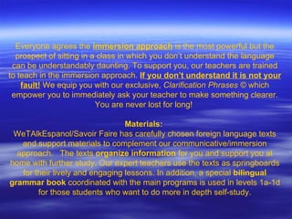 Learn to Speak Spanish...The Immersion way! | PPT