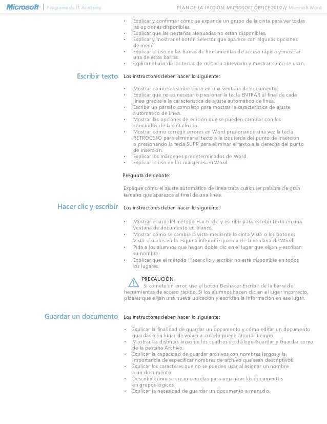 Spanish microsoft word 2010 lesson plan