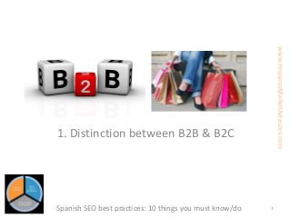 1. Distinction between B2B & B2C
Spanish SEO best practices: 10 things you must know/do 1
www.HispanicMarketAdvisors.com
 