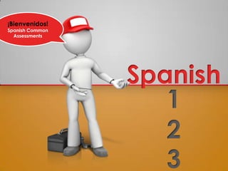 ¡Bienvenidos!
Spanish Common
Assessments

Spanish
1
2
3

 