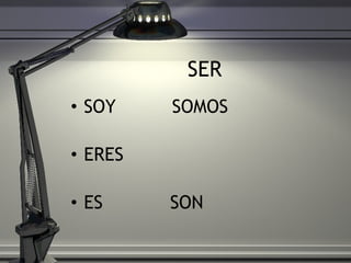 SER SOY  SOMOS ERES ES  SON 